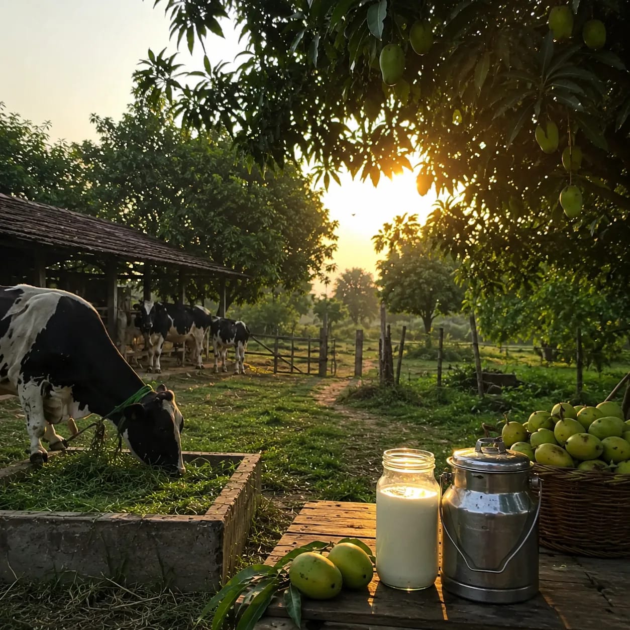 Storytelling visual of farm life at Radhika Farms