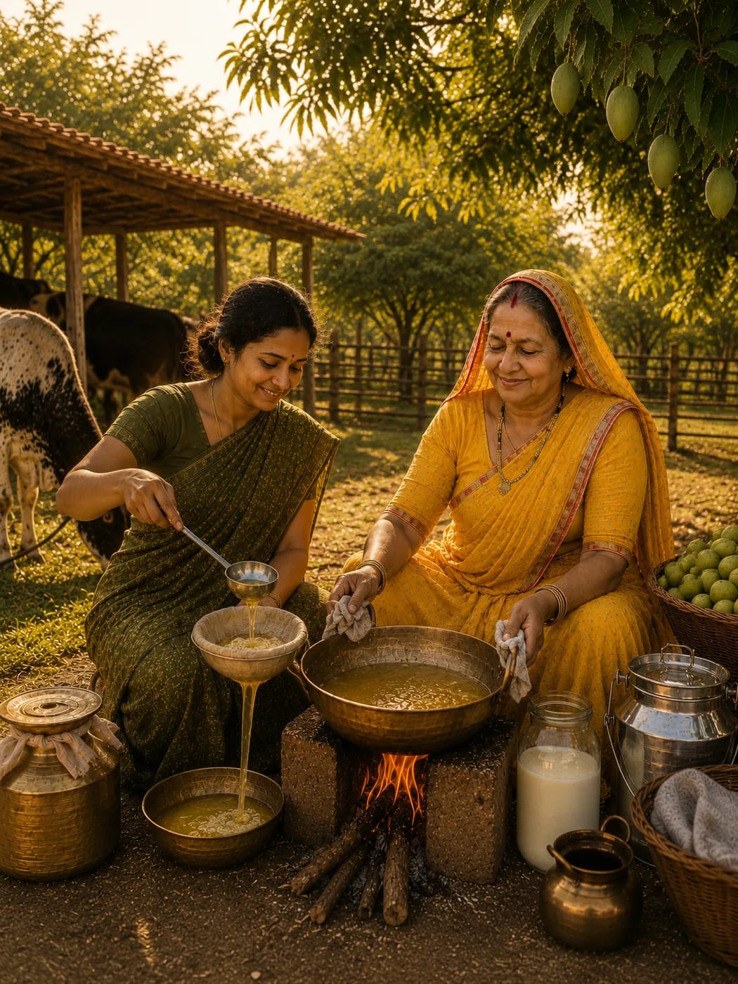 Sita, daughter of Radhika, at the farm